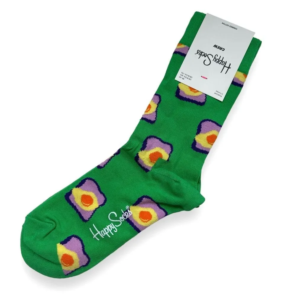 🆕 2 Pair Eggs Avocado Toast Socks & New York City Skyline Graphic Novelty Socks